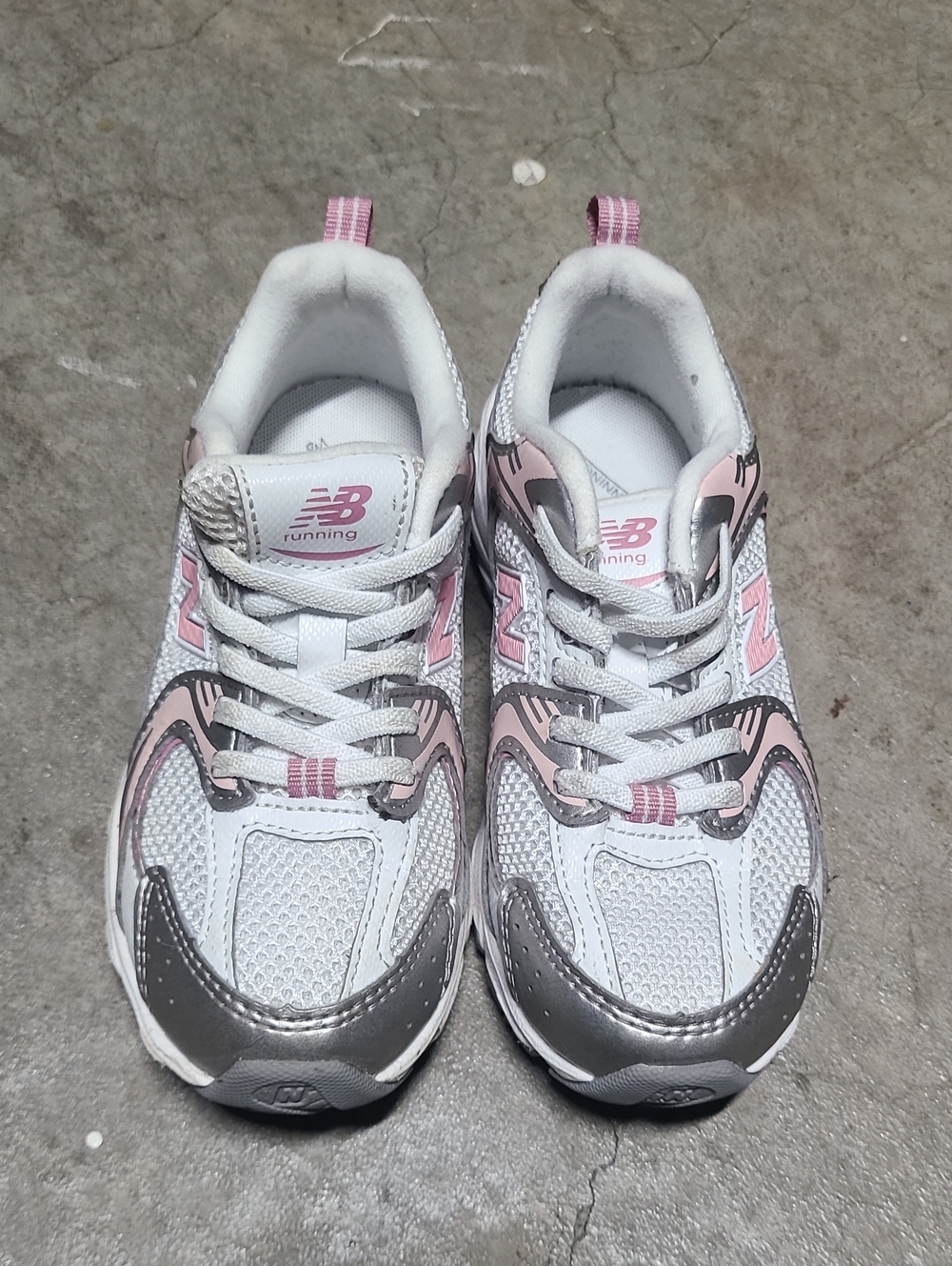 New Balance Girls Kids 530 Stretch Lace Casual Sneakers Pink Gray White 12 Shoes - Picture 2 of 8